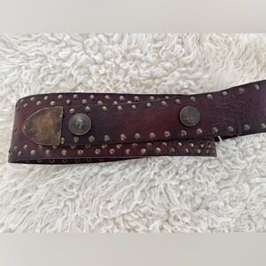Vintage leather brass Moroccan belt